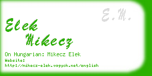 elek mikecz business card